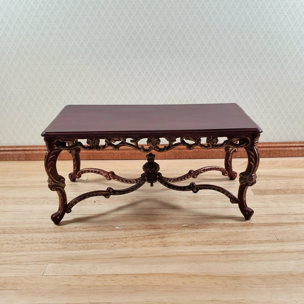Dollhouse Grand Dining Table by Hansson 1:12 Scale Miniature Mahogany Finish - MiniatureCrush