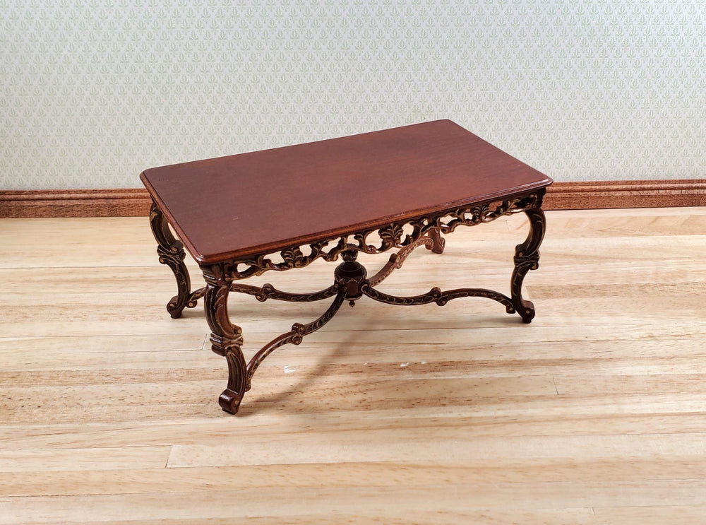Dollhouse Grand Dining Table by Hansson 1:12 Scale Miniature Walnut Finish - MiniatureCrush