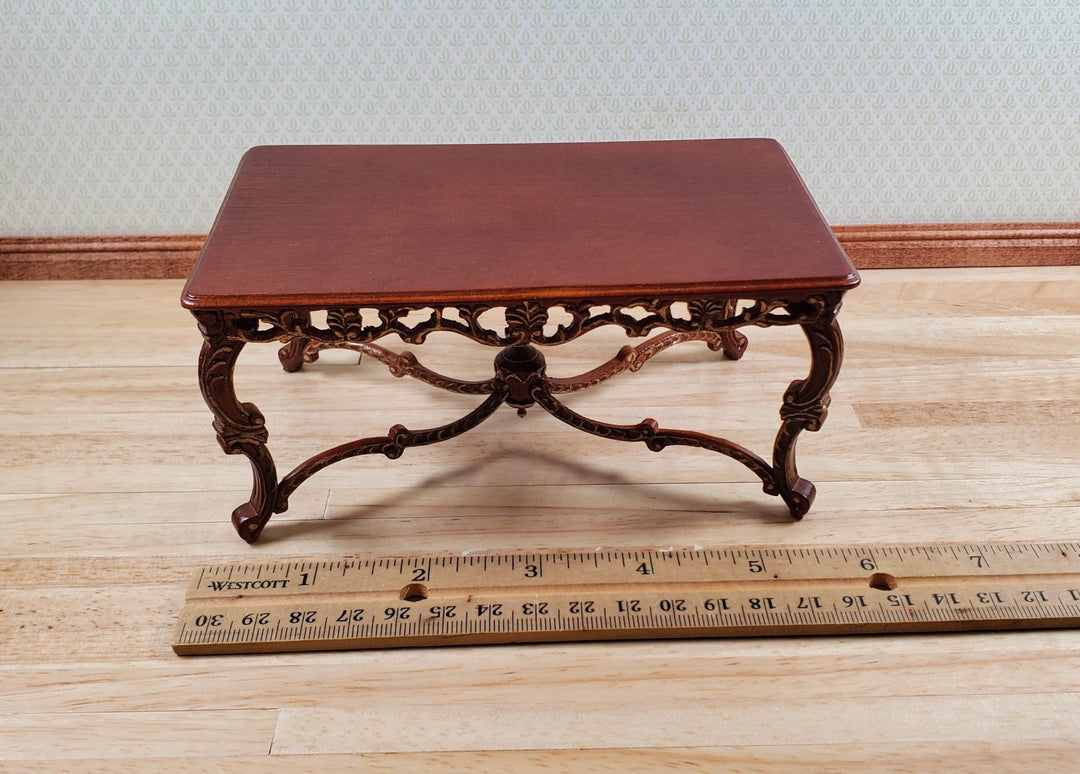 Dollhouse Grand Dining Table by Hansson 1:12 Scale Miniature Walnut Finish - MiniatureCrush