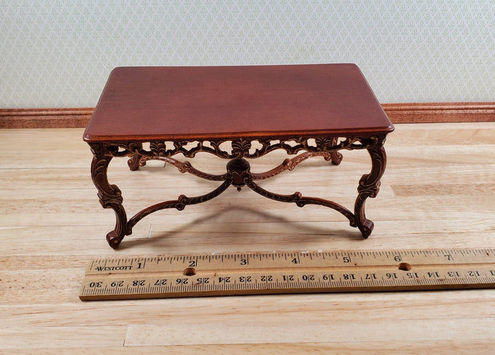 Dollhouse Grand Dining Table by Hansson 1:12 Scale Miniature Walnut Finish - MiniatureCrush