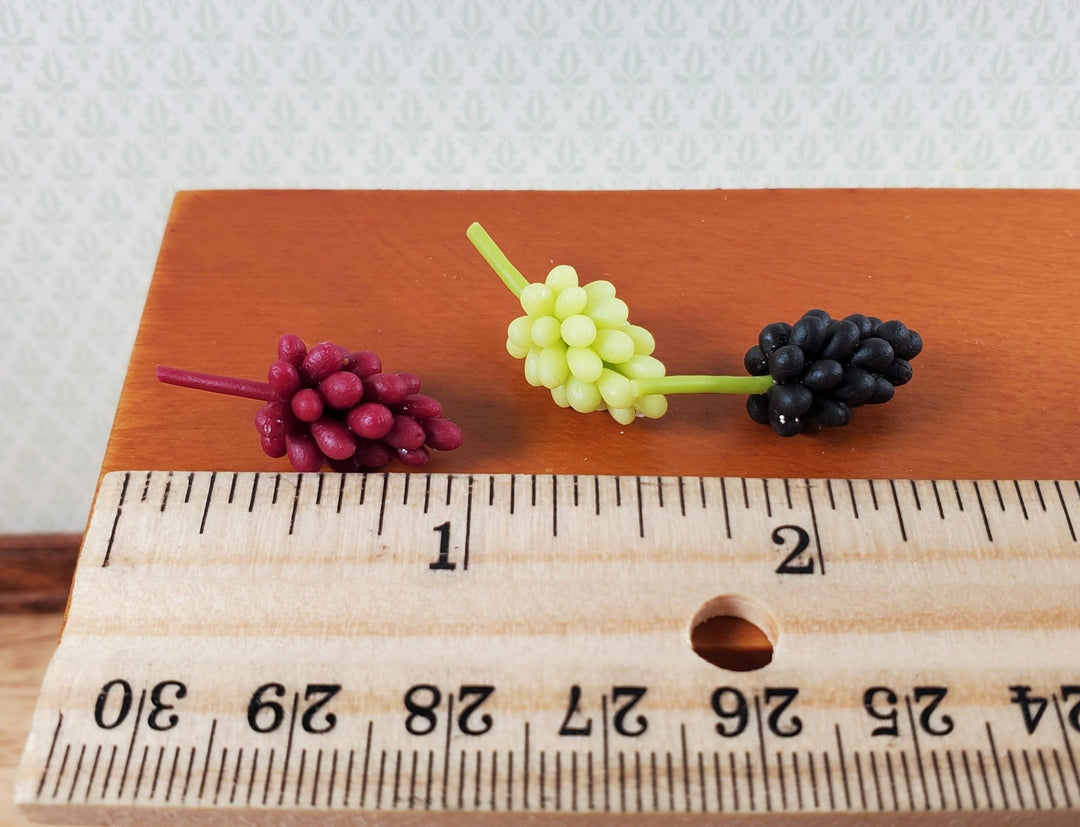 Dollhouse Grapes Bunch x3 Green Red Purple 1:12 Scale Miniatures Food Groceries - Miniature Crush