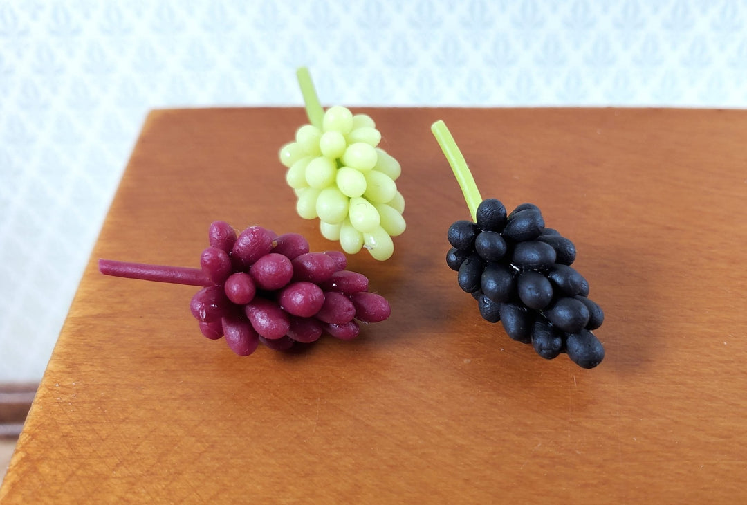 Dollhouse Grapes Bunch x3 Green Red Purple 1:12 Scale Miniatures Food Groceries - Miniature Crush