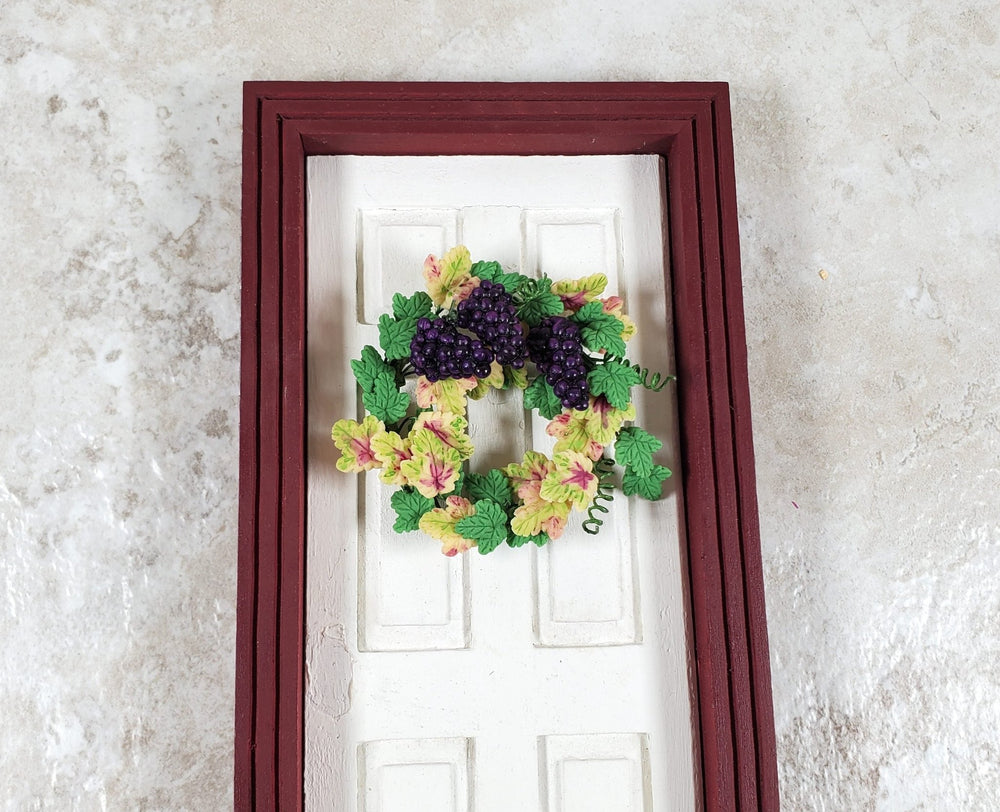 Dollhouse Grapevine Wreath with Purple Grapes 1:12 Scale Miniature - MiniatureCrush