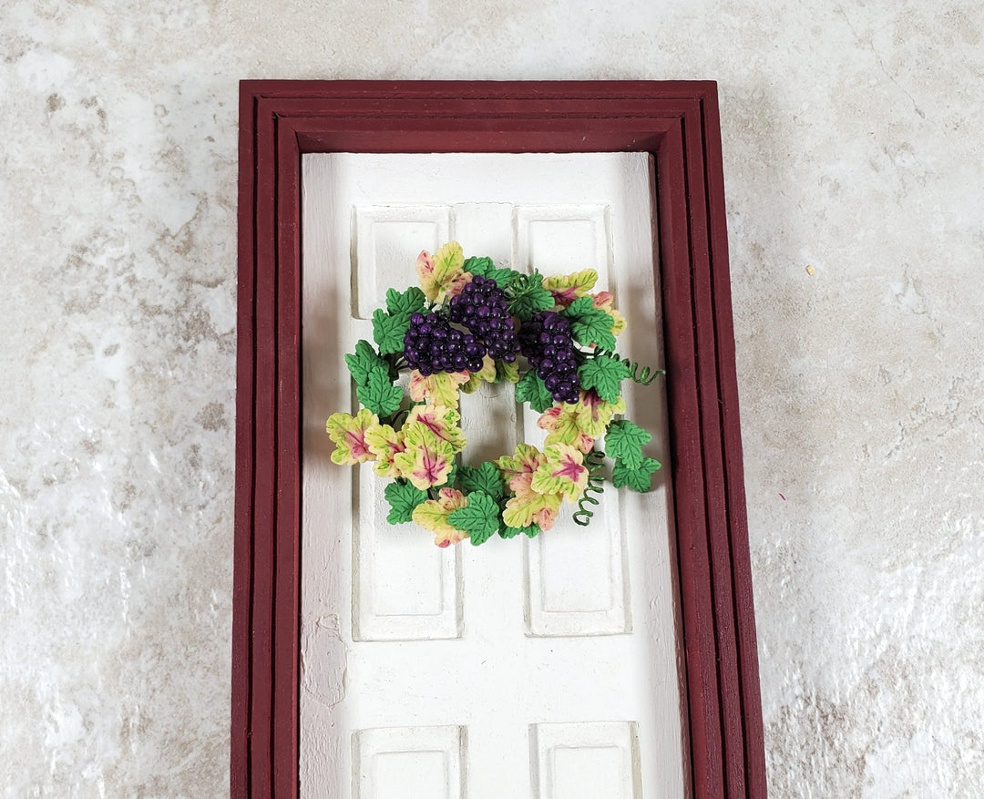 Dollhouse Grapevine Wreath with Purple Grapes 1:12 Scale Miniature - MiniatureCrush