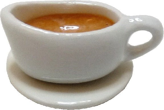 Dollhouse Gravy in a White Ceramic Gravy Bowl & Plate 1:12 Scale Miniature Food - MiniatureCrush
