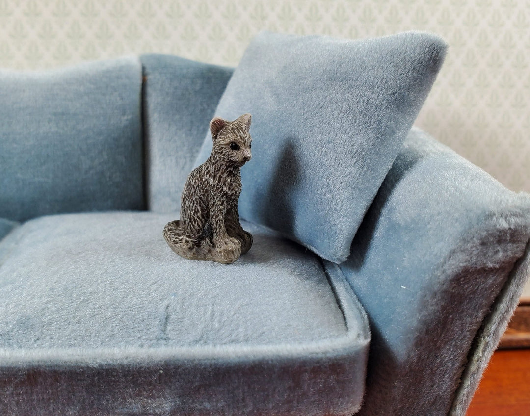 Dollhouse Gray Kitten Kitty Cat 1:12 Sale Miniature Pet Sitting Tall - Miniature Crush