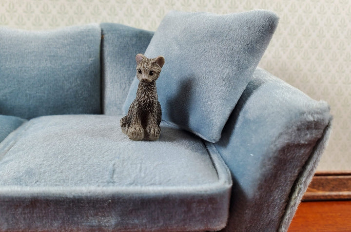 Dollhouse Gray Kitten Kitty Cat 1:12 Sale Miniature Pet Sitting Tall - Miniature Crush