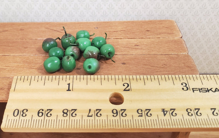 Dollhouse Green Apples Set of 12 1:12 Scale Miniatures Kitchen Food Fruit Grocer - MiniatureCrush