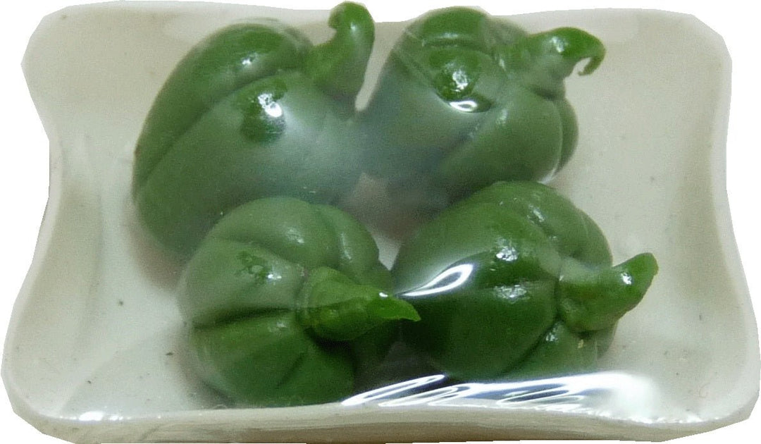 Dollhouse Green Bell Peppers Wrapped 1:12 Scale Miniature Food Kitchen Groceries - MiniatureCrush
