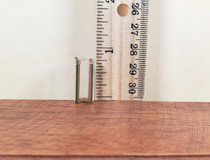 Dollhouse Green & Brown Striped Square Modern Vase 1:12 Scale Miniature Decor - MiniatureCrush
