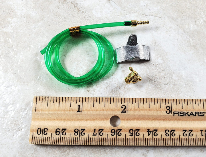 Dollhouse Green Garden Hose with Spigot 1:12 Scale Miniature Fairy Garden - Miniature Crush