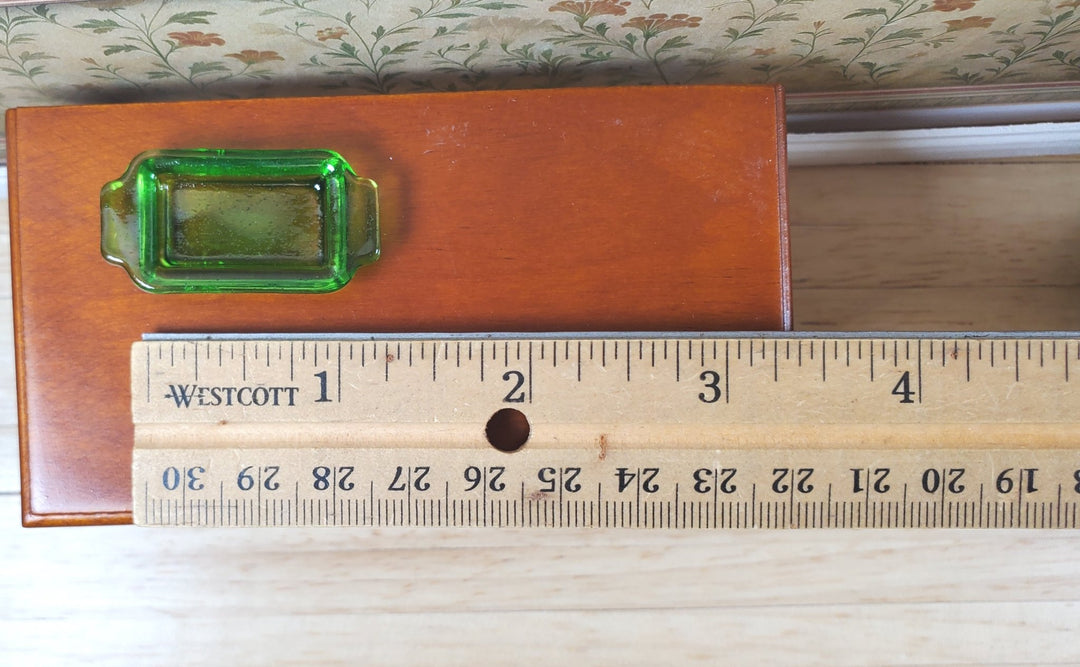 Dollhouse Green Glass Casserole Baking Dish with Handles 1:12 Scale Miniature - MiniatureCrush