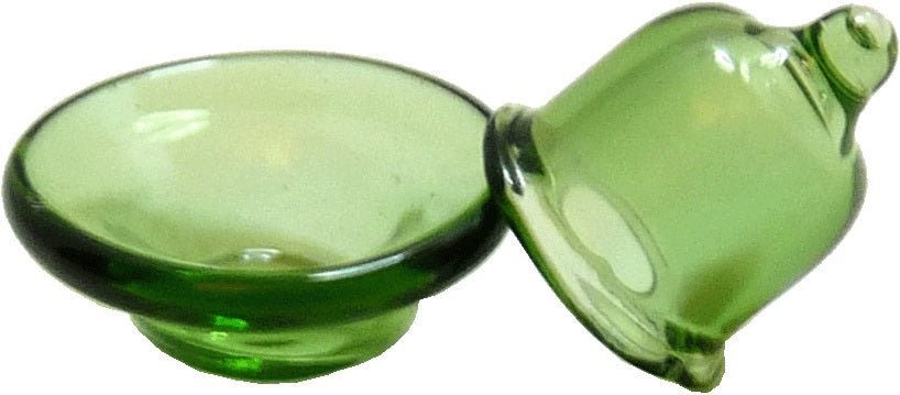 Dollhouse Green Glass Dish with Lid 1:12 Scale Miniature Kitchen Dining Decor - MiniatureCrush