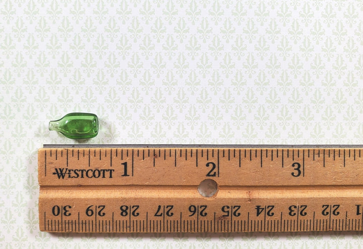 Dollhouse Green Glass Flask 1:12 Scale Miniature Kitchen - MiniatureCrush