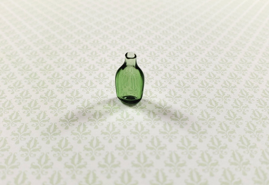 Dollhouse Green Glass Flask 1:12 Scale Miniature Kitchen - MiniatureCrush