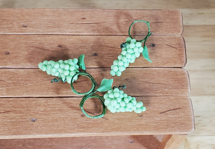 Dollhouse Green Grapes Set of 3 Bunches 1:12 Scale Miniature Food Kitchen Grocer - MiniatureCrush