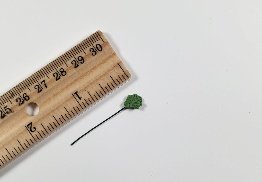 Dollhouse Green Leaves Long Stem Set of 10 Scalloped Edge 1:12 Scale Miniature - MiniatureCrush
