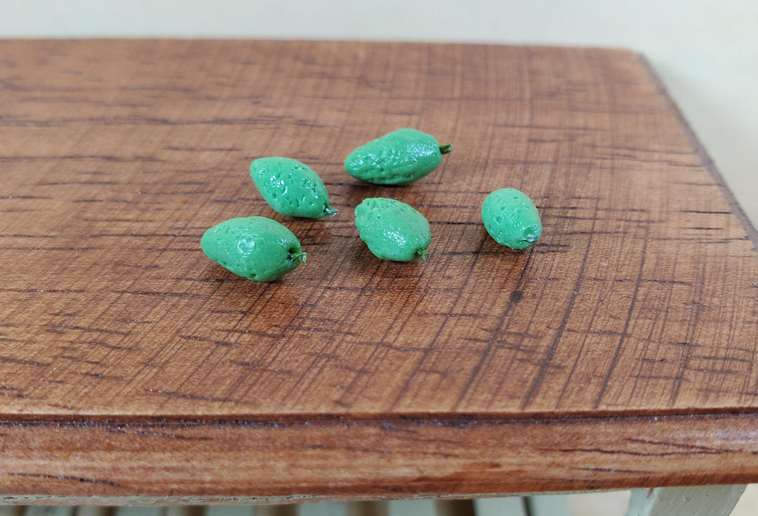 Dollhouse Green Limes Set of 5 1:12 Scale Miniatures Kitchen Food - MiniatureCrush