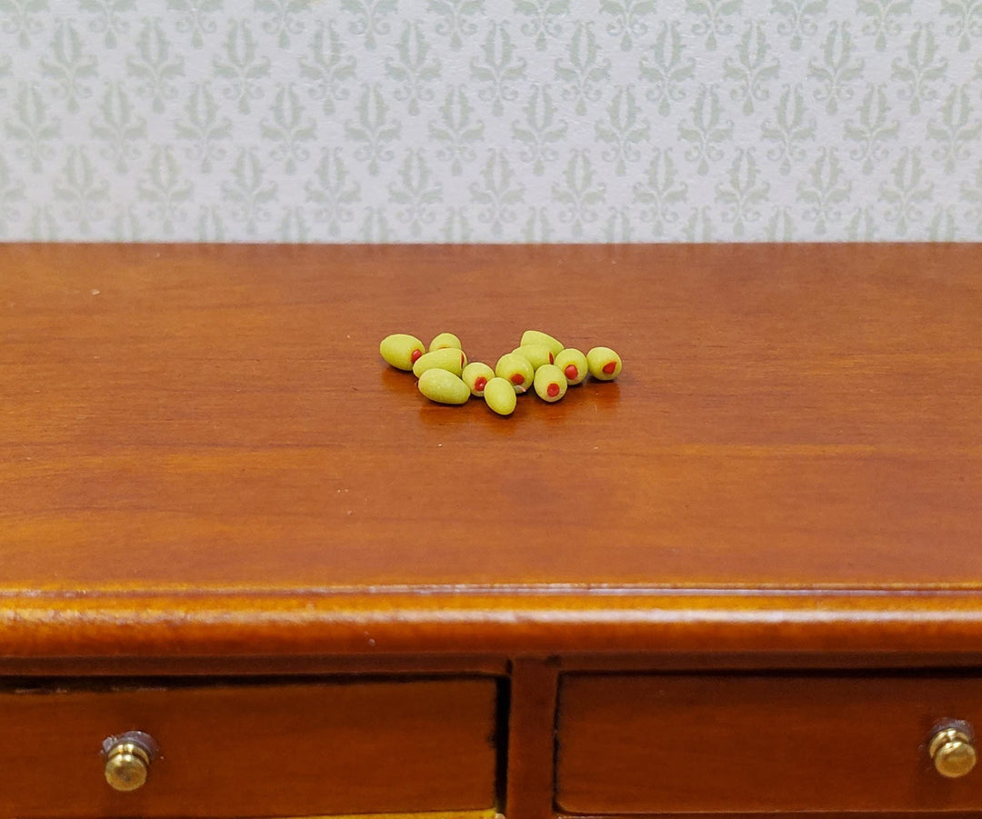 Dollhouse Green Olives with Pimento x12 1:12 Scale Miniature Food - MiniatureCrush
