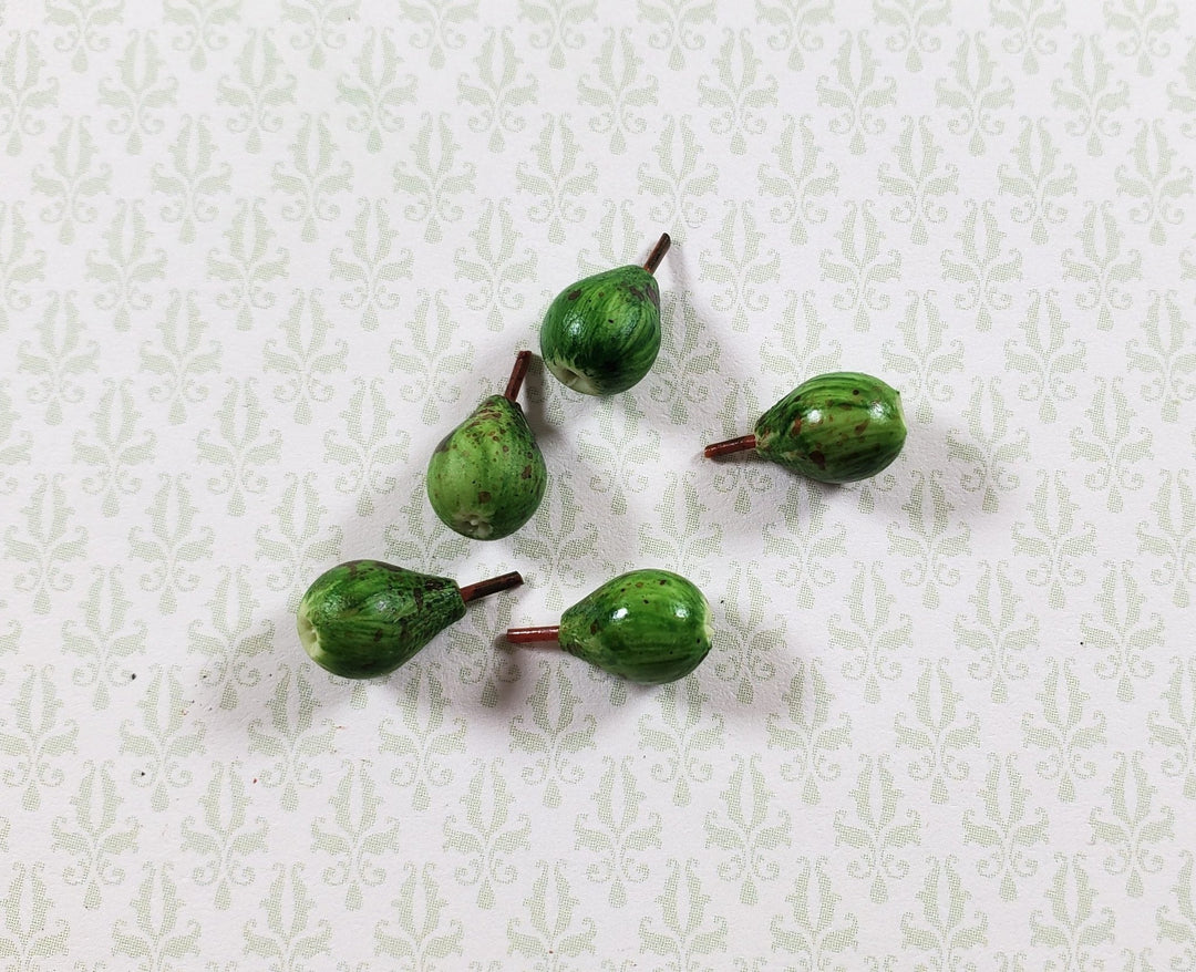 Dollhouse Green Pears Set of 5 1:12 Scale Miniature Kitchen Food - MiniatureCrush