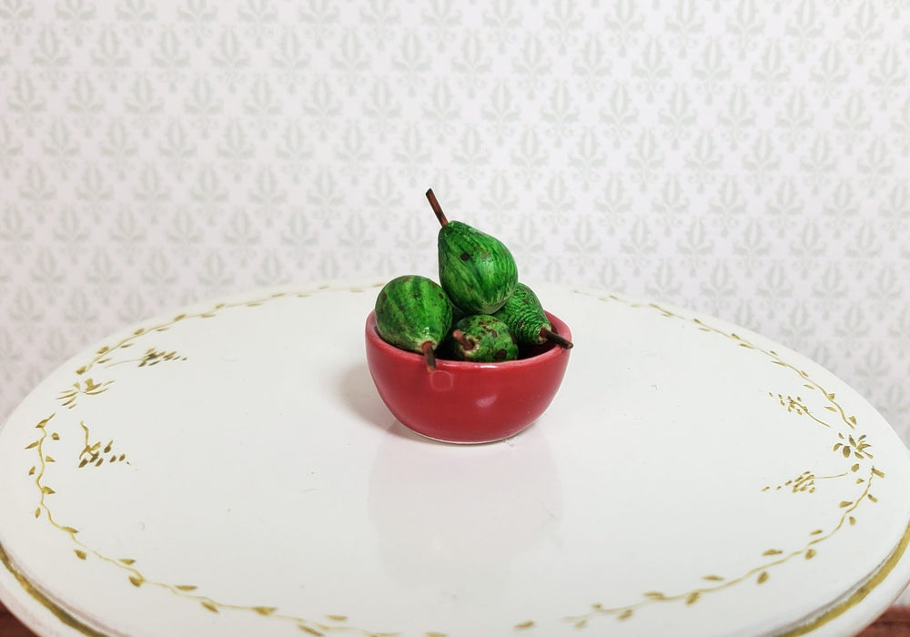 Dollhouse Green Pears Set of 5 1:12 Scale Miniature Kitchen Food - MiniatureCrush