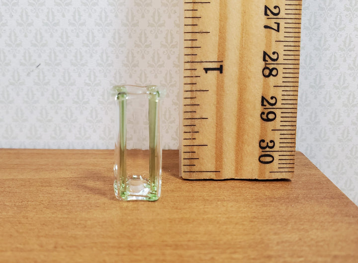 Dollhouse Green Striped Square Modern Vase 1:12 Scale Miniature Decor Flowers - MiniatureCrush