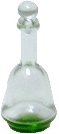 Dollhouse Green Trim Glass Decanter with Lid 1:12 Scale Miniature Decor Drinks - MiniatureCrush