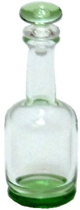 Dollhouse Green Trim Glass Decanter with Lid 1:12 Scale Miniature Decor Drinks - MiniatureCrush
