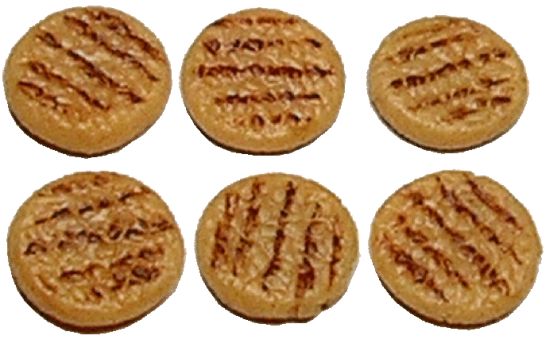 Dollhouse Grilled Patties Set of 6 1:12 Scale Miniature Food Kitchen - MiniatureCrush