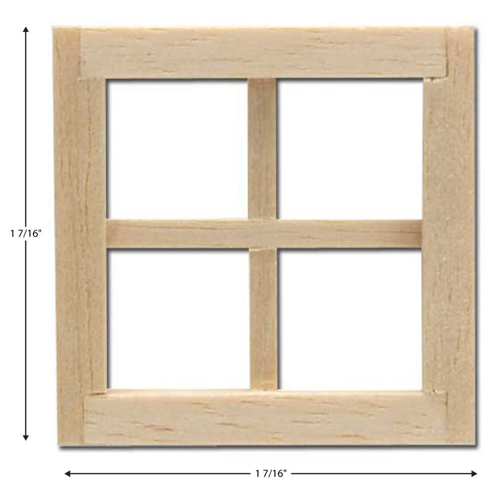 Dollhouse HALF SCALE 1:24 Window with Interior Trim Wood H5004 Houseworks - MiniatureCrush