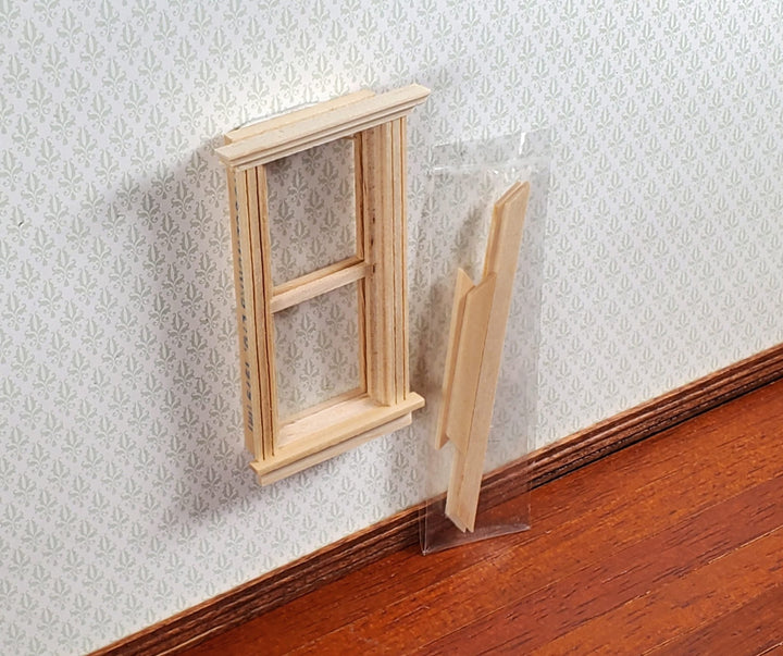 Dollhouse HALF SCALE 1:24 Window with Interior Trim Wood H5051 Houseworks - Miniature Crush