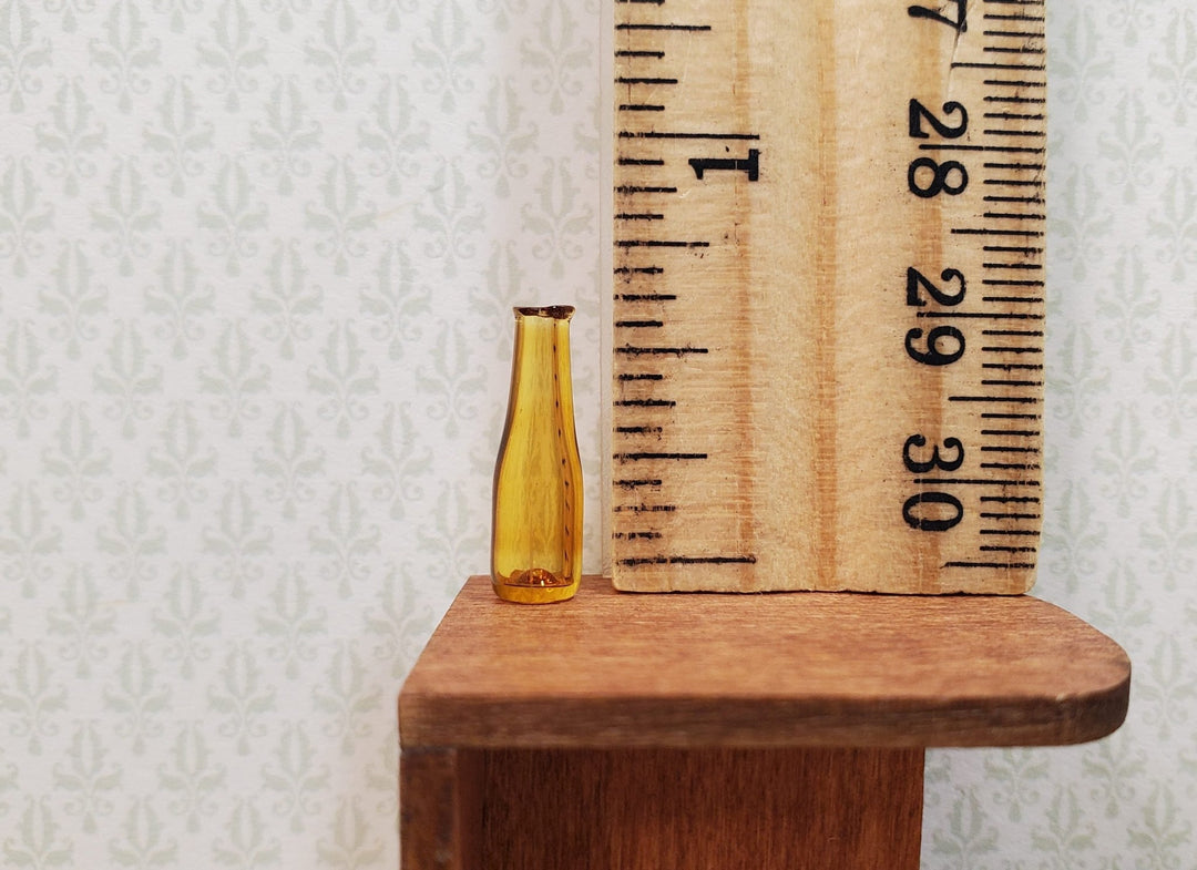 Dollhouse HALF SCALE Amber Glass Wine Bottle 1:24 Scale Miniature - MiniatureCrush