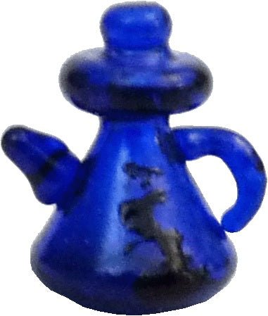 Dollhouse HALF SCALE Blue Glass Teapot 1:24 Miniature Kitchen - MiniatureCrush