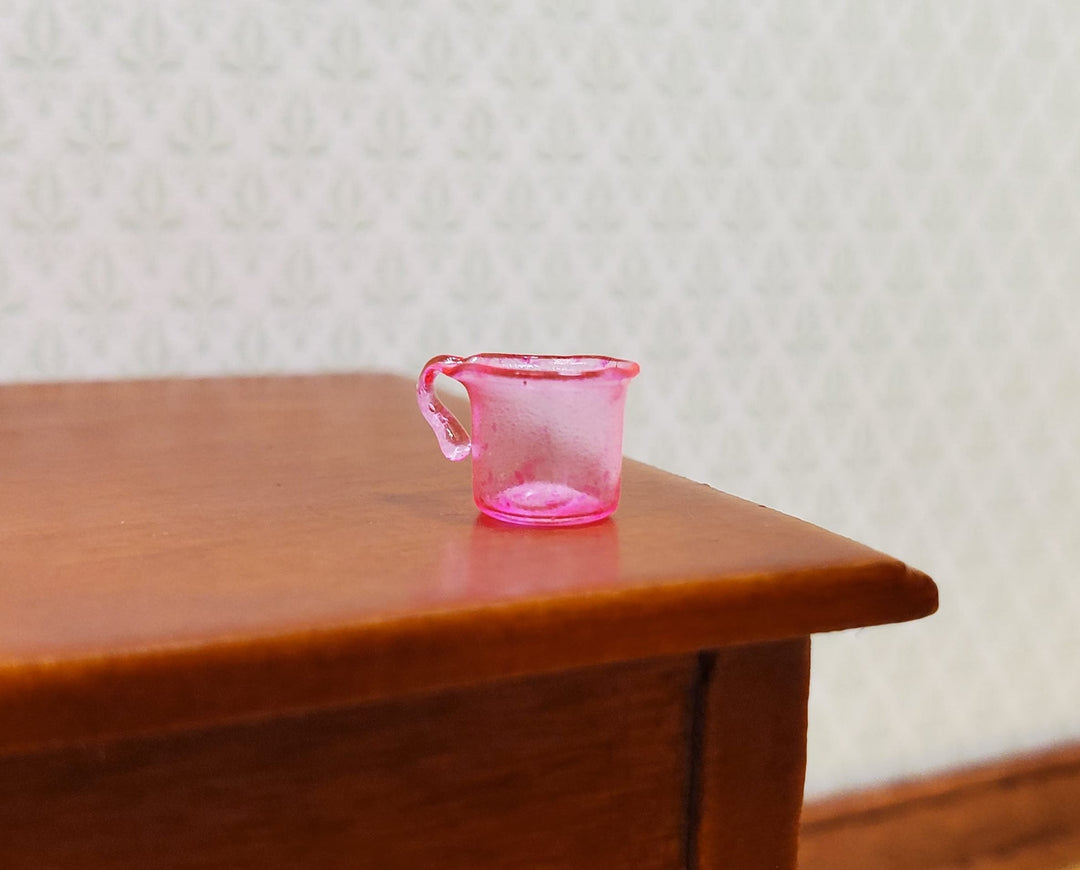 Dollhouse HALF SCALE Bright Pink Glass Cups with Handles Set of 4 1:24 Miniature - MiniatureCrush