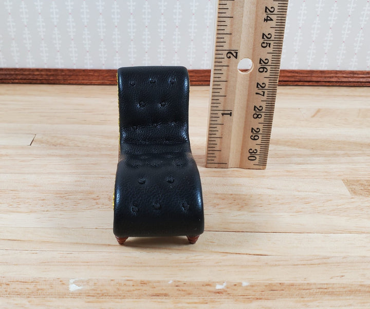 Dollhouse HALF SCALE Chase Lounger Sofa Art Nouveau 1:24 Furniture Faux Leather - MiniatureCrush
