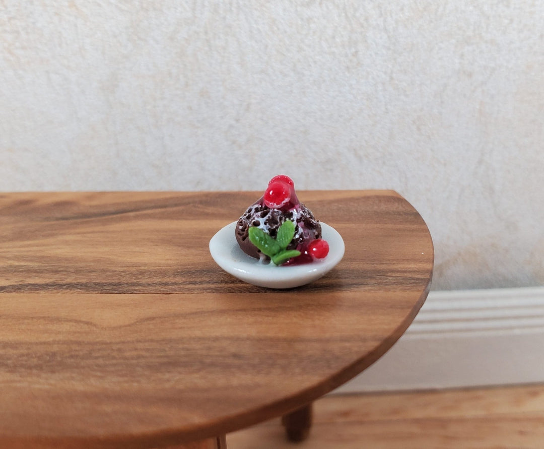 Dollhouse HALF SCALE Chocolate Souffle Cake 1:24 Miniature Food - MiniatureCrush