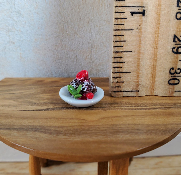 Dollhouse HALF SCALE Chocolate Souffle Cake 1:24 Miniature Food - MiniatureCrush