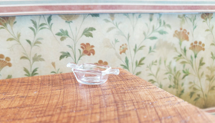 Dollhouse HALF SCALE Clear Glass Casserole Dish with Handles 1:24 Miniature - MiniatureCrush