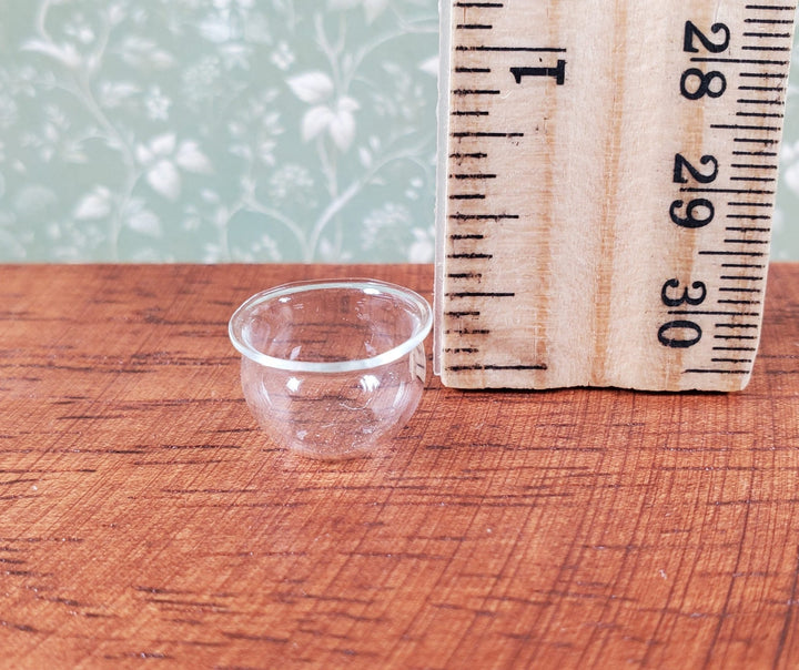 Dollhouse HALF SCALE Clear Glass Serving Dish Bowl 1:24 Miniature Dishes - MiniatureCrush