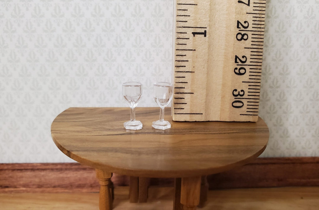 Dollhouse HALF SCALE Cut Stemware Wine Glasses Fancy x2 plastic 1:24 - MiniatureCrush