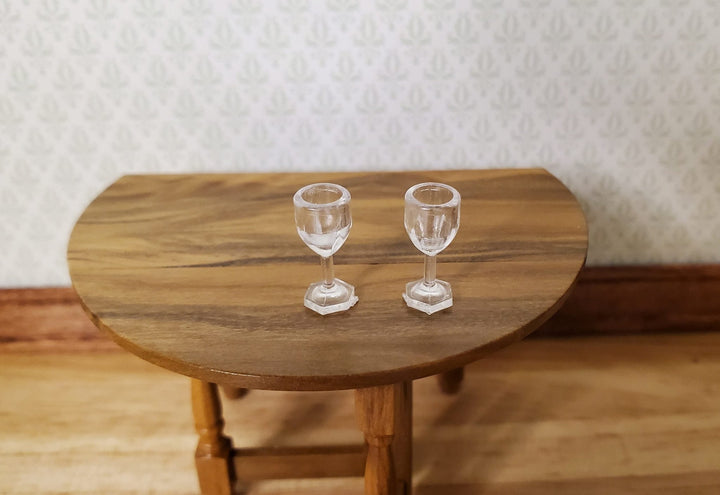 Dollhouse HALF SCALE Cut Stemware Wine Glasses Fancy x2 plastic 1:24 - MiniatureCrush
