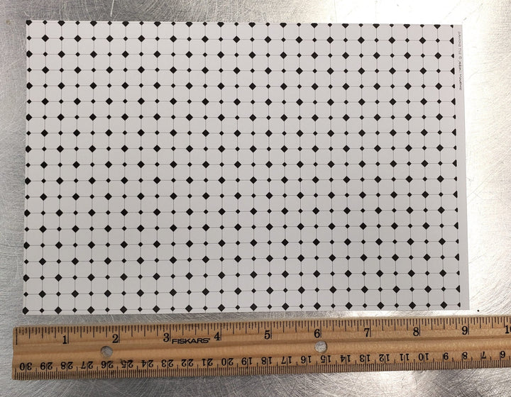 Dollhouse HALF SCALE Diamond Tile Paper Floor 3 Sheets 1:24 Miniature - MiniatureCrush