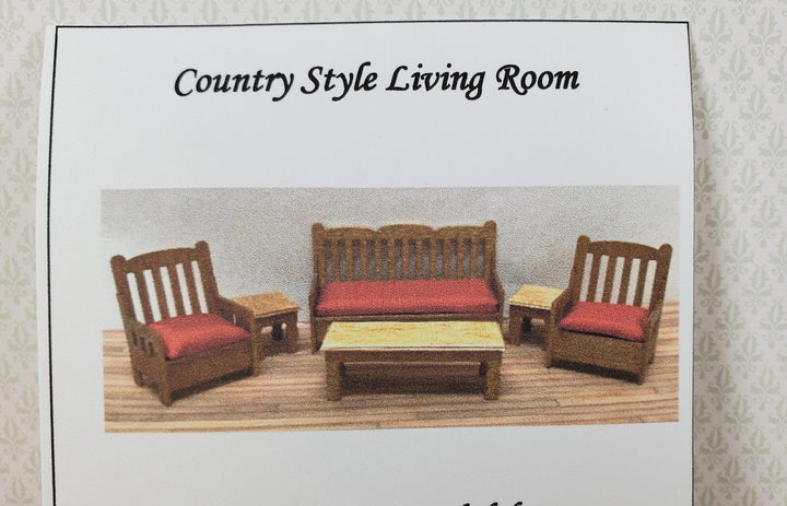 Dollhouse HALF SCALE Furniture KIT DIY Living Room Set Country Style 1:24 Sofa + - Miniature Crush