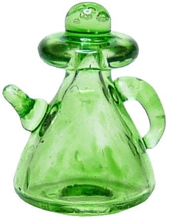 Dollhouse HALF SCALE Green Glass Teapot 1:24 Miniature Kitchen - MiniatureCrush