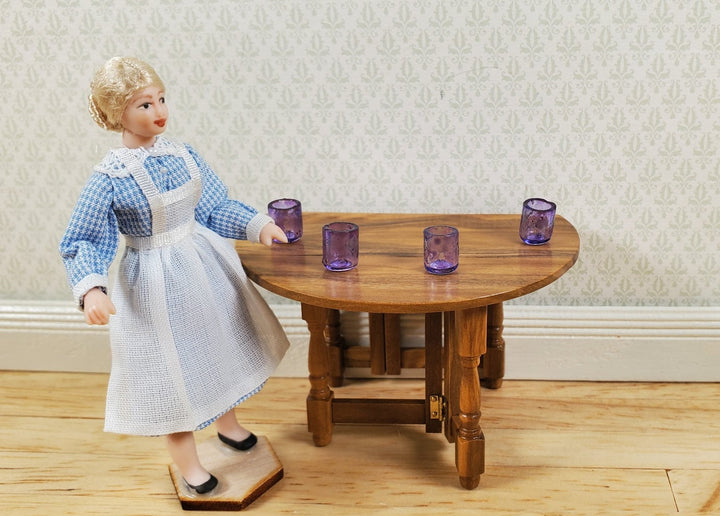 Dollhouse HALF SCALE Juice Glasses Purple Set of 4 1:24 Miniature Real Glass - MiniatureCrush