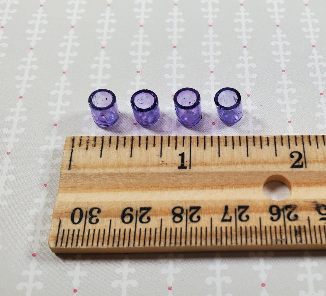 Dollhouse HALF SCALE Juice Glasses Purple Set of 4 1:24 Miniature Real Glass - MiniatureCrush