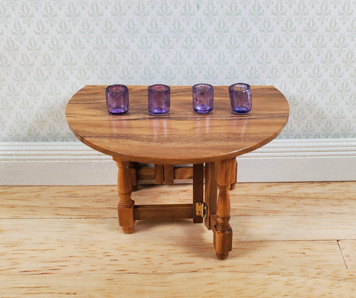 Dollhouse HALF SCALE Juice Glasses Purple Set of 4 1:24 Miniature Real Glass - MiniatureCrush
