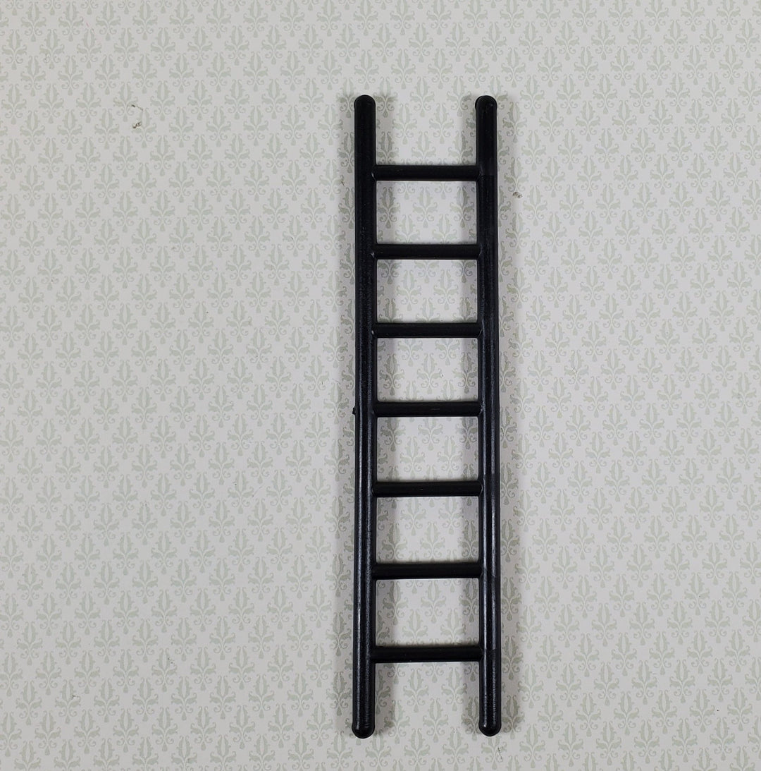 Dollhouse HALF SCALE Ladder 4 11/16 Tall Black Wood 1:24 Miniature Miniature - Miniature Crush