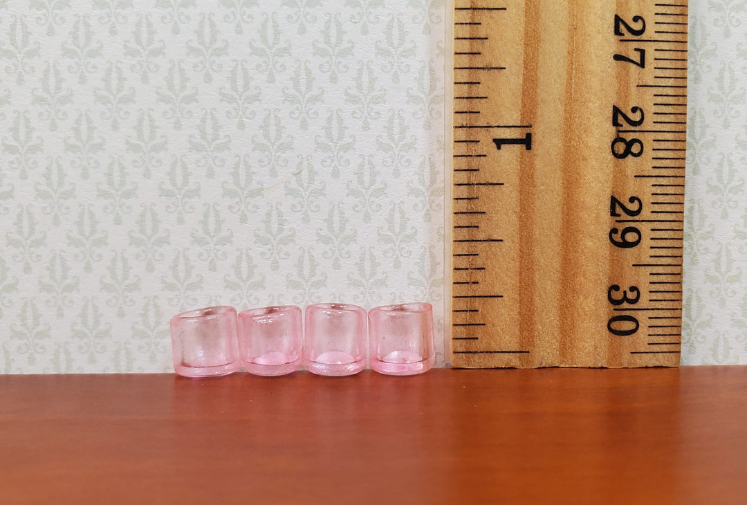 Dollhouse HALF SCALE Light Pink Glass Cup x4 1:24 Miniature Glasses Kitchen - MiniatureCrush