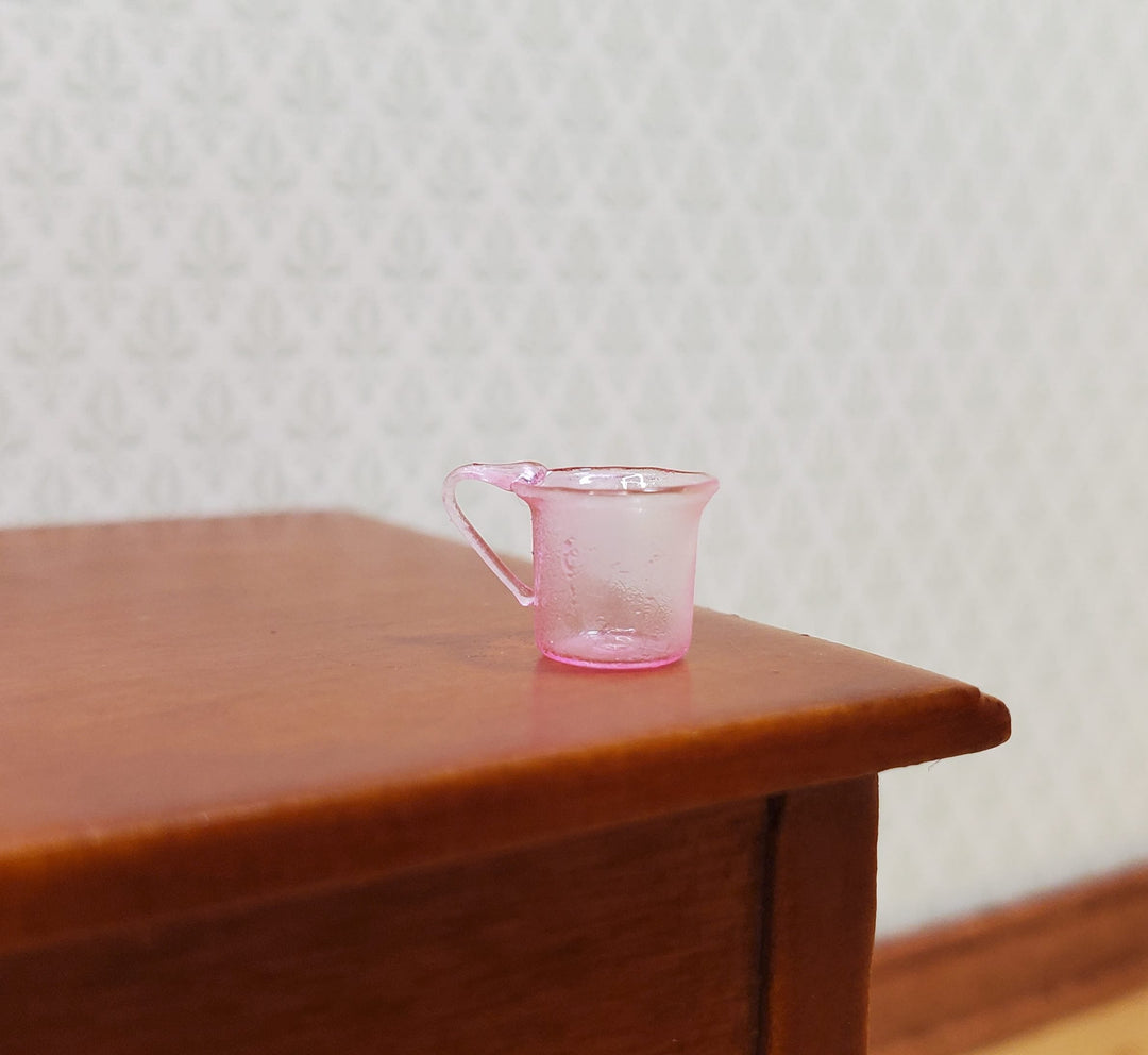 Dollhouse HALF SCALE Light Pink Glass Cups with Handles Set of 4 1:24 Miniature - MiniatureCrush